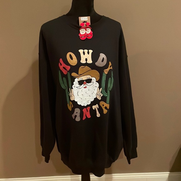 Christmas Howdy Santa Sweatshirt Size 3X - Picture 2 of 6